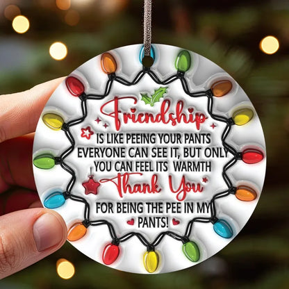 BESTIES CHRISTMAS ROUND ORNAMENT