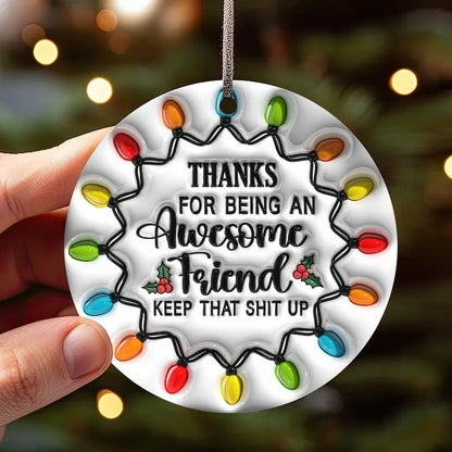 BESTIES CHRISTMAS ROUND ORNAMENT