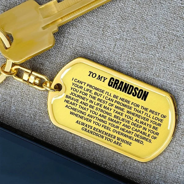 To My Grandson - Remember Whose Grandson You Are - Unique Keychain