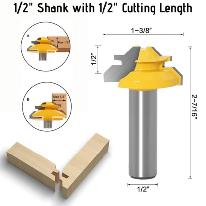 WoodMaster™ 45° Lock Miter Router Bit - 1/2" Shank